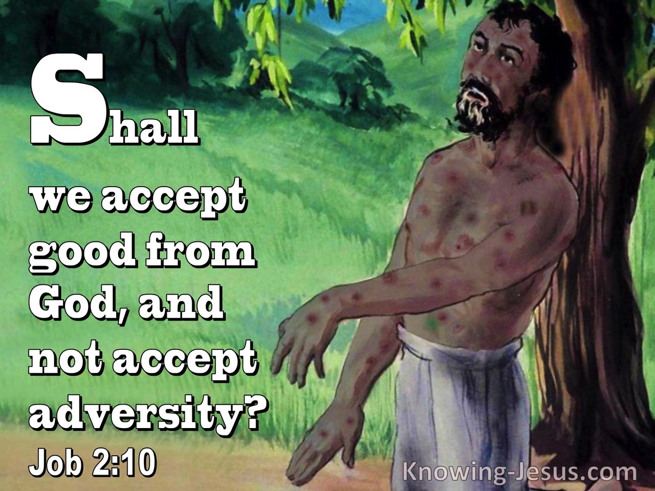 Job 2:10 Shall We Accept Good From God And Not Evil (green)